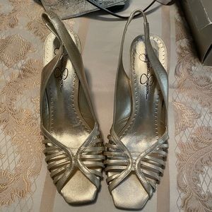 Vintage gold Jessica Simpson heels